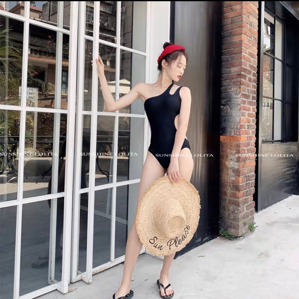 Women's Cutout One Piece Swimsuit Sexy One Shoulder Bathing Suit Bikini